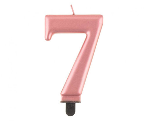 Picture of BIRTHDAY CANDLE ROSE GOLD NUMBER 7 - 8CM